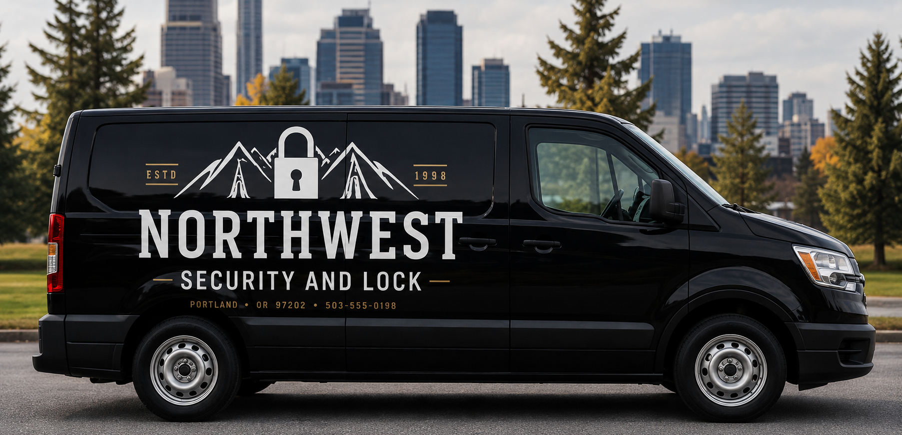 Northwest Security & Lock mobile locksmith service van in Portland